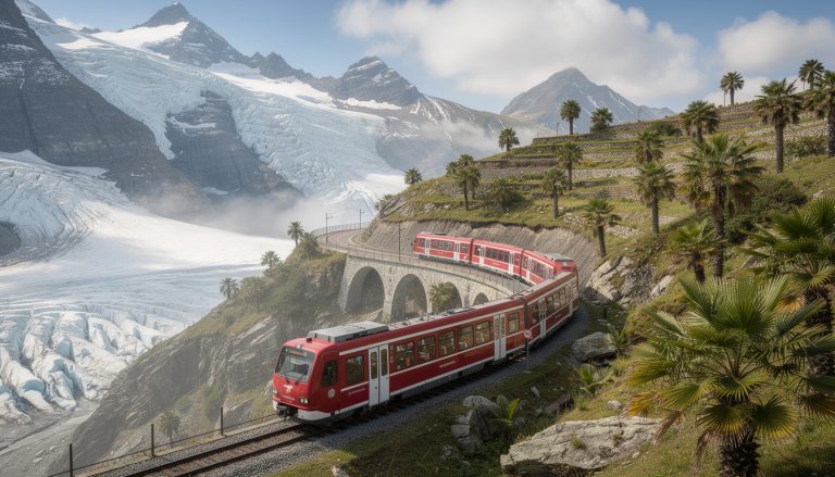 découvrez le bernina express, un voyage ferroviaire classé à l'unesco qui vous emmène des majestueux glaciers suisses aux palmiers ensoleillés, alliant paysages spectaculaires et aventure unique.