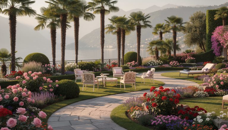 découvrez les magnifiques jardins de l’hôtel eden roc à ascona, au tessin, offrant une ambiance élégante rappelant la côte d’azur, entre fleurs parfumées et vues imprenables.