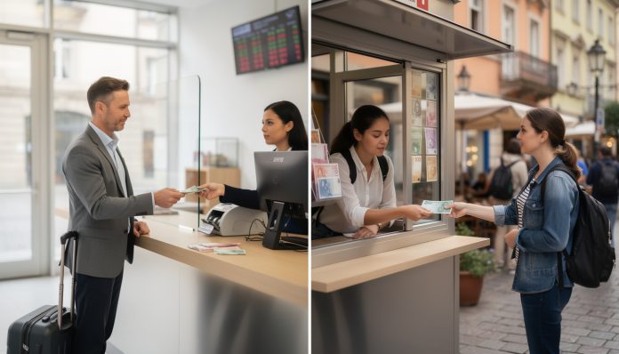 Change de devises : Est-il plus avantageux de changer ses CHF avant le départ ou sur place ? découvrez s'il est plus avantageux de changer vos francs suisses (chf) avant votre départ ou directement sur place, pour optimiser vos conversions de devises et économiser sur vos frais.