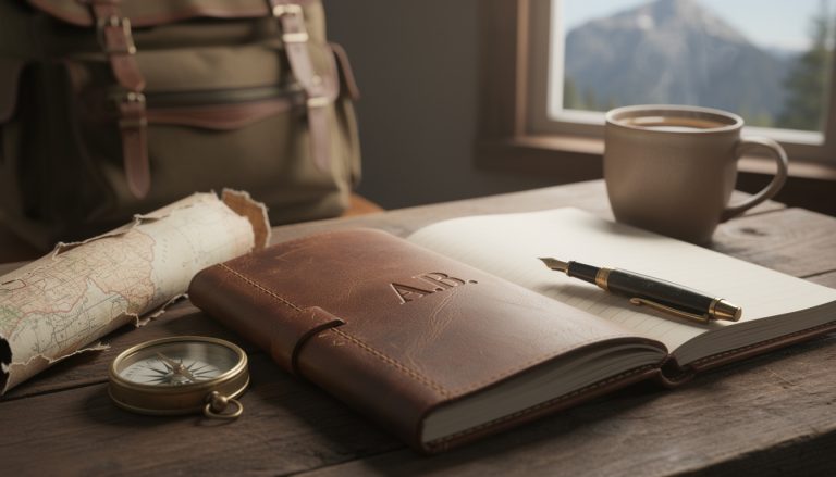 offrez un carnet de voyage en cuir artisanal personnalisé, le cadeau idéal pour les globe-trotteurs passionnés d'aventure et de souvenirs uniques.