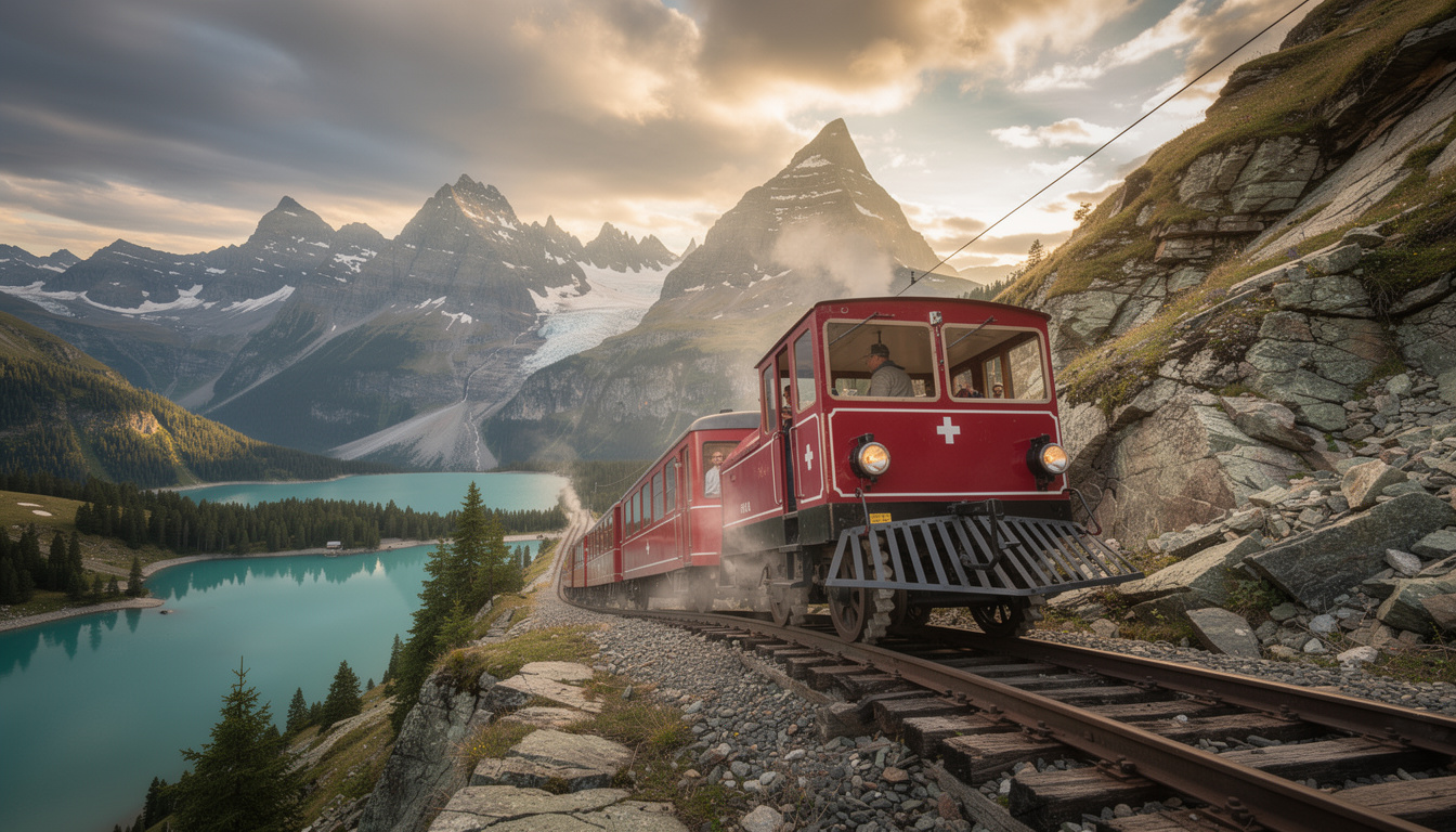 découvrez l'ascension spectaculaire du pilatus à lucerne en train à crémaillère, la pente la plus raide du monde, pour une expérience unique entre paysages alpins et sensations fortes.