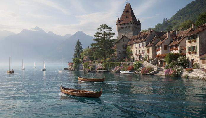 Yvoire : Traversée du Lac Léman pour découvrir l'un des plus beaux villages de France. découvrez yvoire, l'un des plus beaux villages de france, lors d'une traversée pittoresque du lac léman. profitez d'un voyage unique entre nature et patrimoine.
