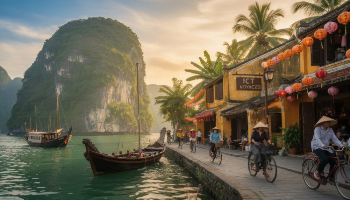 découvrez le vietnam avec ict voyages : un itinéraire unique de la majestueuse baie d'halong à la charmante ville historique de hoi an, mêlant paysages époustouflants, culture riche et expériences authentiques.