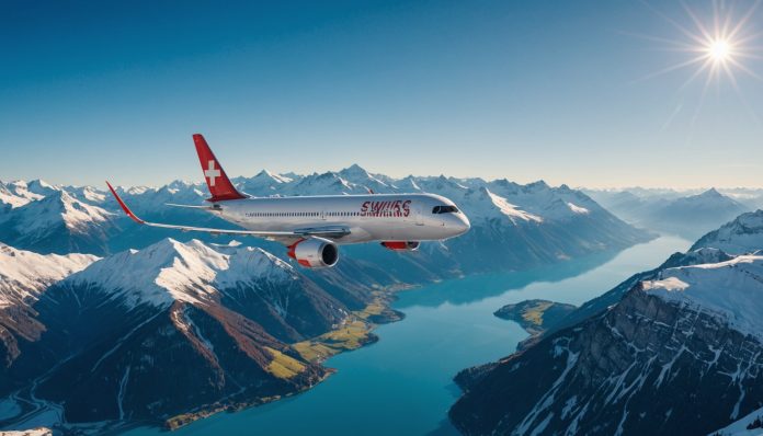 Avion au départ de la Suisse survolant les Alpes Vols directs au départ de la Suisse en 2026 au-dessus des Alpes