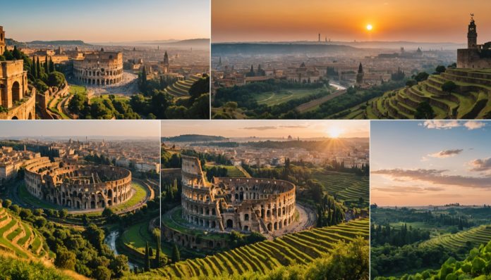 Rome, Paris et Bali, trois destinations phares des classements voyage 2026 Collage voyage editorial de Rome, Paris et Bali au lever du soleil
